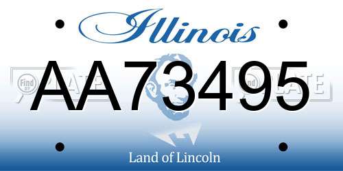 AA73495 Illinois License Plate