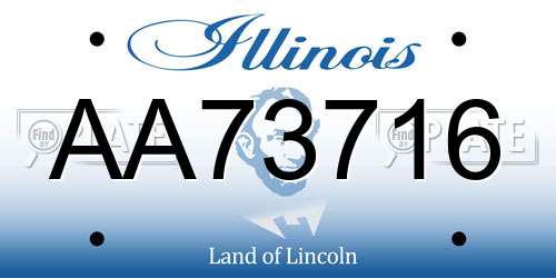 AA73716 Illinois License Plate