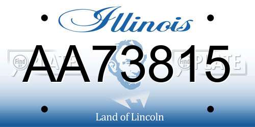 AA73815 Illinois License Plate