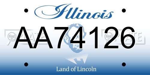 AA74126 Illinois License Plate