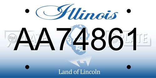 AA74861 Illinois License Plate