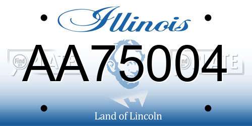 AA75004 Illinois License Plate