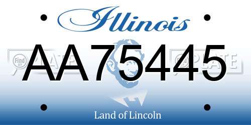 AA75445 Illinois License Plate