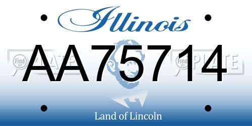 AA75714 Illinois License Plate