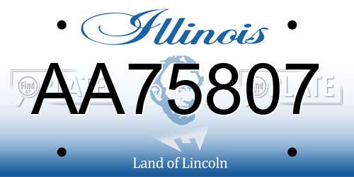 AA75807 Illinois License Plate