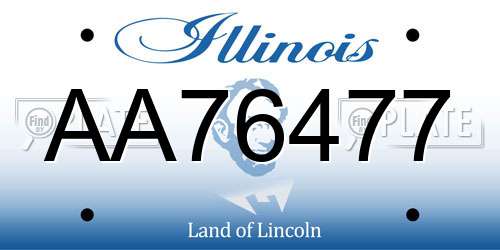 AA76477 Illinois License Plate