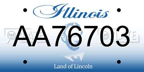 AA76703 Illinois License Plate