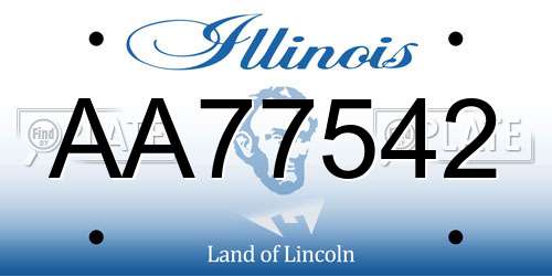 AA77542 Illinois License Plate