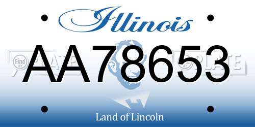 AA78653 Illinois License Plate