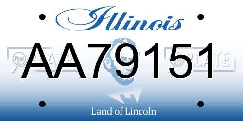 AA79151 Illinois License Plate
