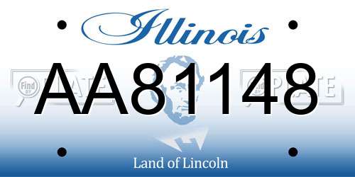 AA81148 Illinois License Plate