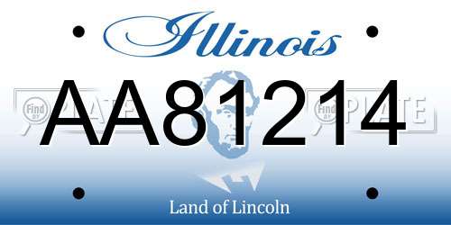 AA81214 Illinois License Plate