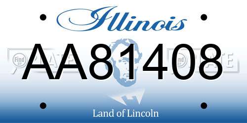 AA81408 Illinois License Plate