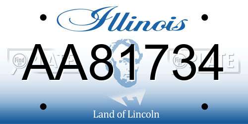 AA81734 Illinois License Plate