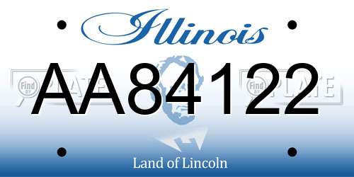 AA84122 Illinois License Plate