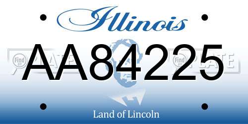 AA84225 Illinois License Plate