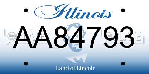 AA84793 Illinois License Plate