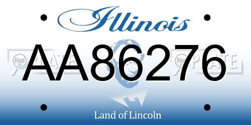 AA86276 Illinois License Plate