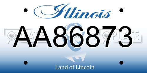 AA86873 Illinois License Plate