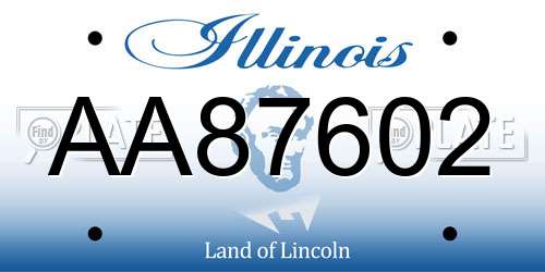 AA87602 Illinois License Plate