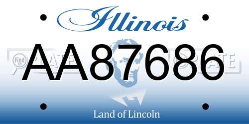 AA87686 Illinois License Plate