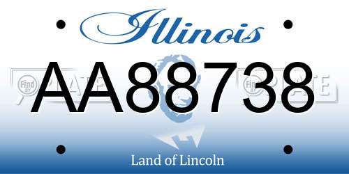 AA88738 Illinois License Plate