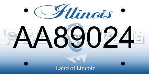 AA89024 Illinois License Plate