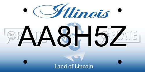 AA8H5Z Illinois License Plate