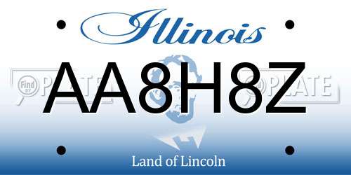 AA8H8Z Illinois License Plate