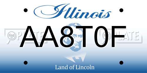 AA8T0F Illinois License Plate