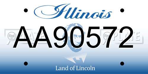 AA90572 Illinois License Plate