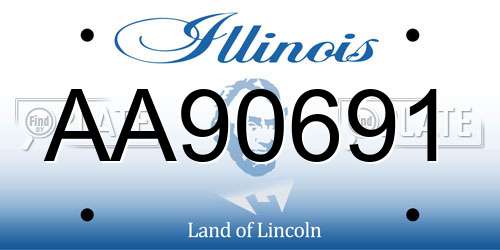 AA90691 Illinois License Plate