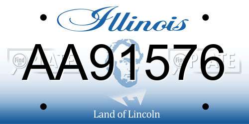 AA91576 Illinois License Plate