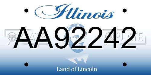 AA92242 Illinois License Plate