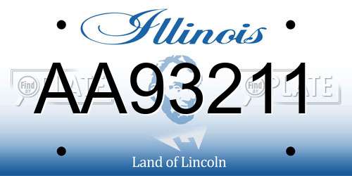 AA93211 Illinois License Plate