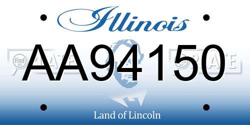 AA94150 Illinois License Plate