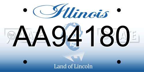 AA94180 Illinois License Plate