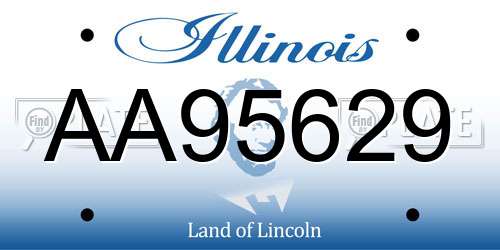 AA95629 Illinois License Plate