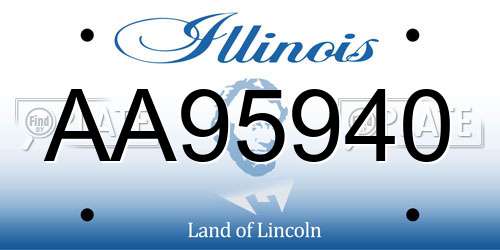 AA95940 Illinois License Plate
