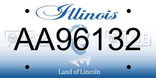 AA96132 Illinois License Plate