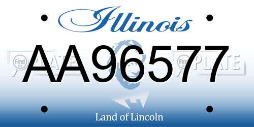 AA96577 Illinois License Plate