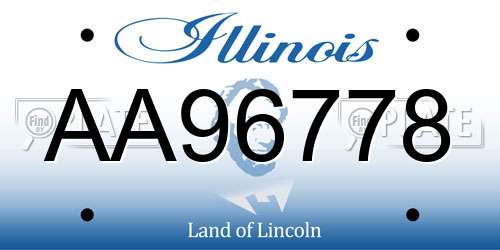 AA96778 Illinois License Plate