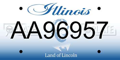 AA96957 Illinois License Plate