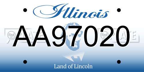 AA97020 Illinois License Plate