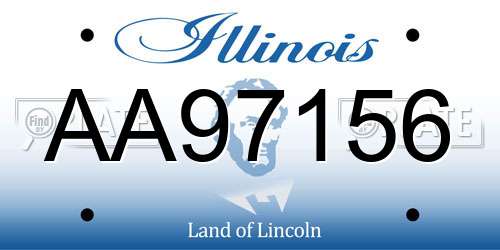 AA97156 Illinois License Plate