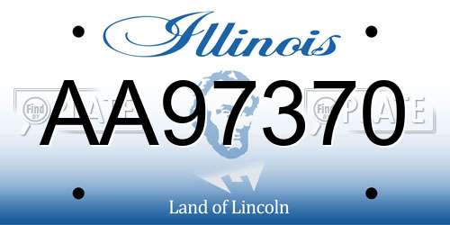 AA97370 Illinois License Plate