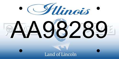 AA98289 Illinois License Plate