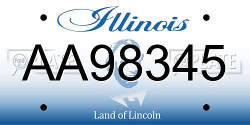 AA98345 Illinois License Plate