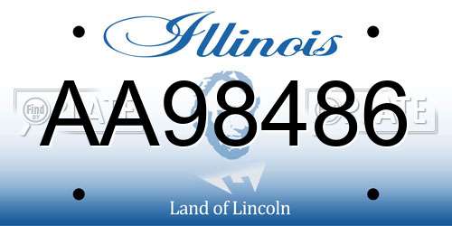 AA98486 Illinois License Plate