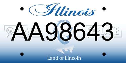 AA98643 Illinois License Plate
